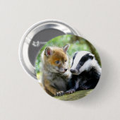 Foxcub & Badger Niedlich! Button (Vorne & Hinten)