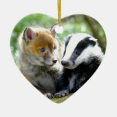 Foxcub & Badger Niedlich! Keramikornament (Vorne)