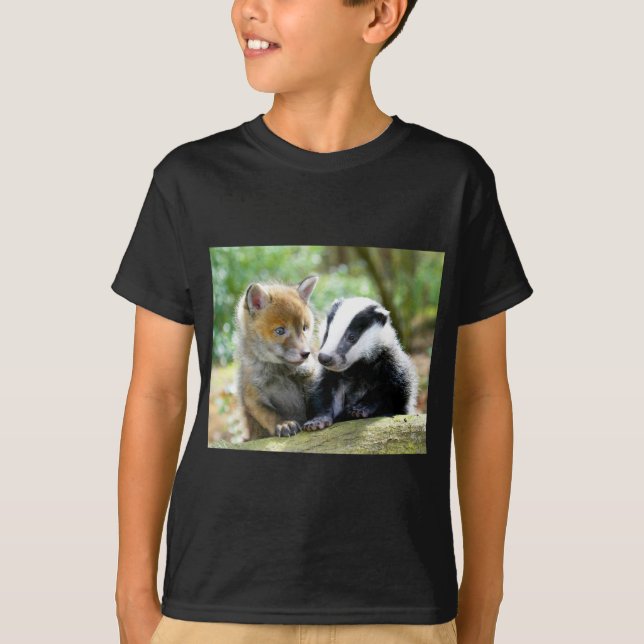 Foxcub & Badger Niedlich! T-Shirt (Vorderseite)