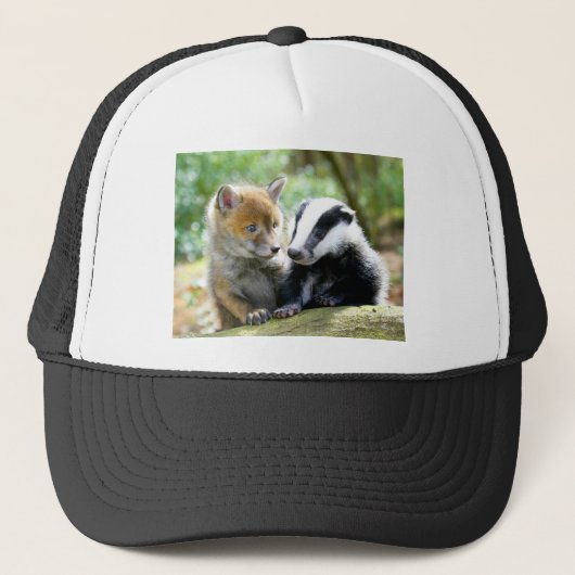 Foxcub & Badger Niedlich! Truckerkappe (Vorderseite)