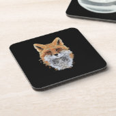 Foxenkopfporträt aus Splash-Aquarell Getränkeuntersetzer (Linke Seite)