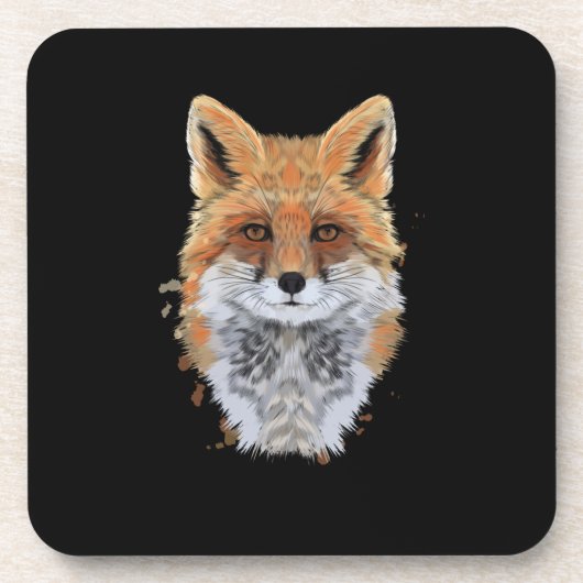 Foxenkopfporträt aus Splash-Aquarell Getränkeuntersetzer (Vorderseite)