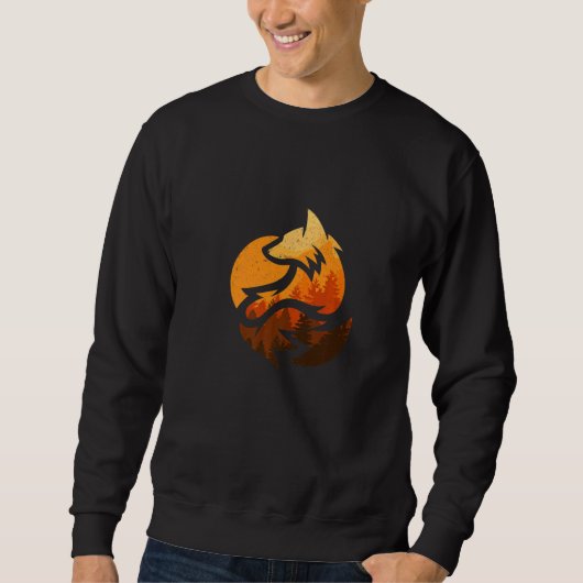 Foxentier mit Baumbestand auf der Jagd Sweatshirt (Vorderseite)