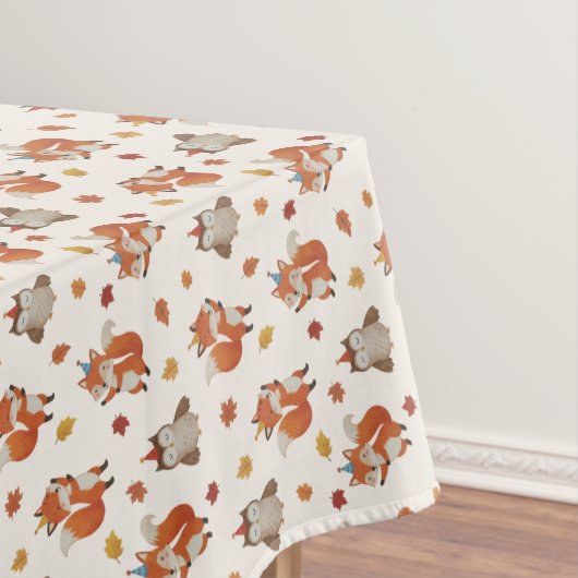 Foxes and Owl Woodland Fall Kids Birthday  Tischdecke (Beispiel)
