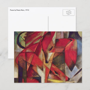 Foxes by Franz Marc, Vintage Abstract Cubism Art Postkarte