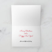 Foxes & Chickadee Weihnachtsbaumfreunde Feiertagskarte (Innenseite)