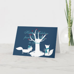 Foxes Christmas Tree From Our House to Yours Feiertagskarte