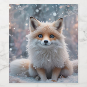 Foxes First Winter Design Weinetikett