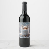 Foxes First Winter Design Weinetikett (Vorderseite)