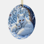 Foxes Themed Personalized Christmas Keramik Ornament (Rechts)