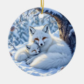 Foxes Themed Personalized Christmas Keramik Ornament (Vorne)