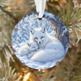Foxes Themed Personalized Christmas Ornament