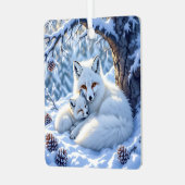 Foxes Themed Personalized Christmas Ornament Aus Metall (Vorderseite links)