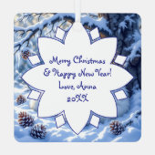 Foxes Themed Personalized Christmas Ornament Aus Metall (Rückseite)