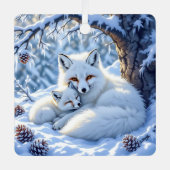 Foxes Themed Personalized Christmas Ornament Aus Metall (Vorderseite)