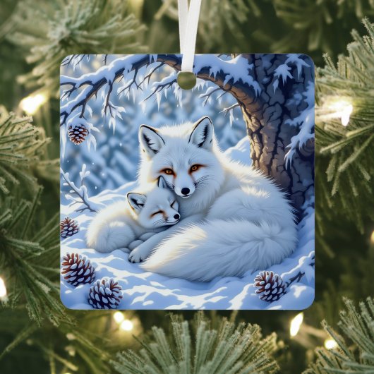 Foxes Themed Personalized Christmas Ornament Aus Metall (InSitu)