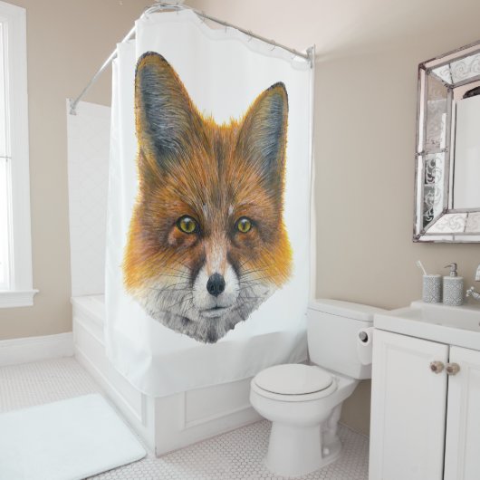 Foxface - Malerei in Acryl Duschvorhang (Beispiel)