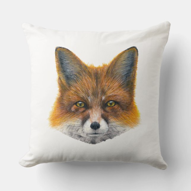 Foxface - Malerei in Acryl Kissen (Vorderseite)