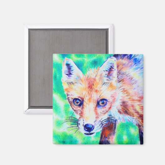 Foxfarbener Bleistift-Magnet - Kunst Magnet (Vorderseite/Rückseite)