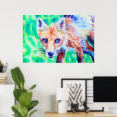 Foxfarbener Bleistift zeichnend Poster (Heimbüro)