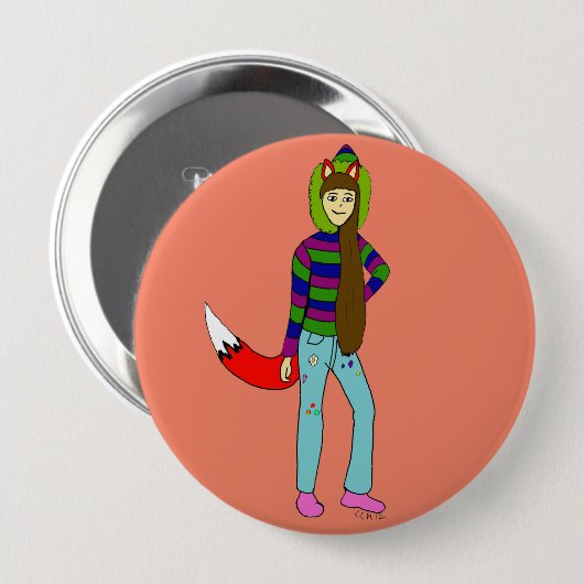 Foxgirl Button (Vorne & Hinten)