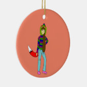 Foxgirl Keramik Ornament (Rechts)