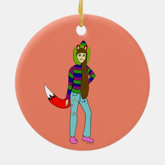 Foxgirl Keramik Ornament (Hinten)