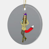 Foxgirl Keramik Ornament (Links)
