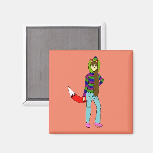 Foxgirl Magnet (Vorderseite/Rückseite)