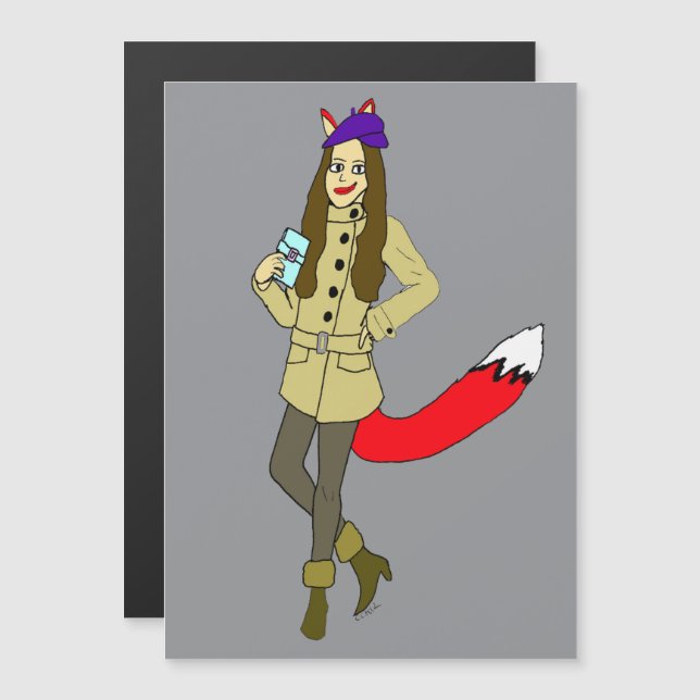 Foxgirl Magnetkarte (Vorne/Hinten)
