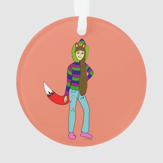 Foxgirl Ornament (Rückseite)