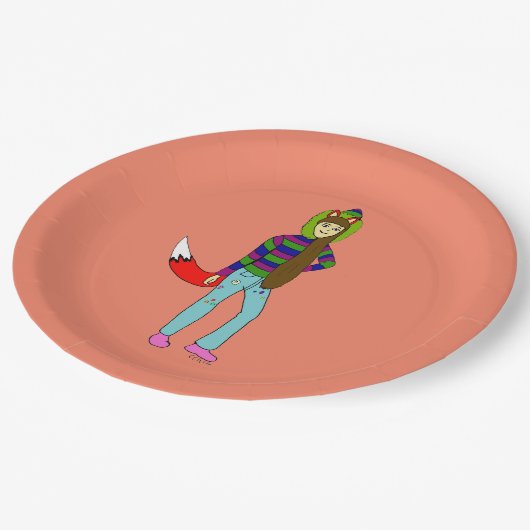 Foxgirl Pappteller (Schrägansicht)