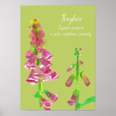 Foxglove Blume Botanische Malerei Poster (Vorne)
