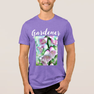 Foxglove Blume Floral Pink Garden Personalisiert Tri-Blend Shirt