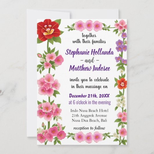 Foxglove-Blume im Reich der Liebe und Einheit - Einladung (Vorderseite)