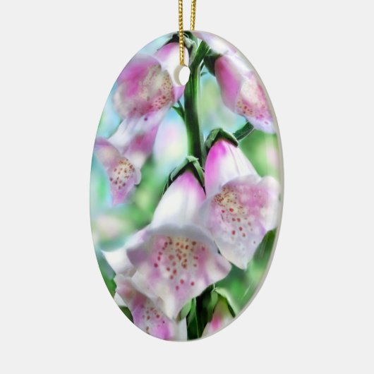 Foxglove Blume Rosa Lila Grüner Garten Keramik Ornament (Links)