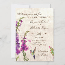 Foxglove Blume und Hummingbird Garden Wedding