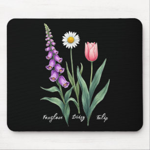 Foxglove Daisy Tulip Blume Design Floral Girl Mama Mousepad