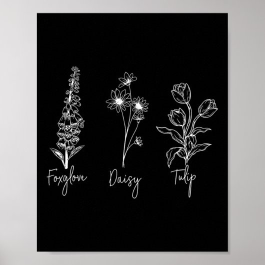 Foxglove Daisy Tulip Subtle Anti Trump Liberal Fem Poster (Vorne)