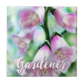 Foxglove Flowers Floral Pink Garden Personalized Fliese (Vorderseite)