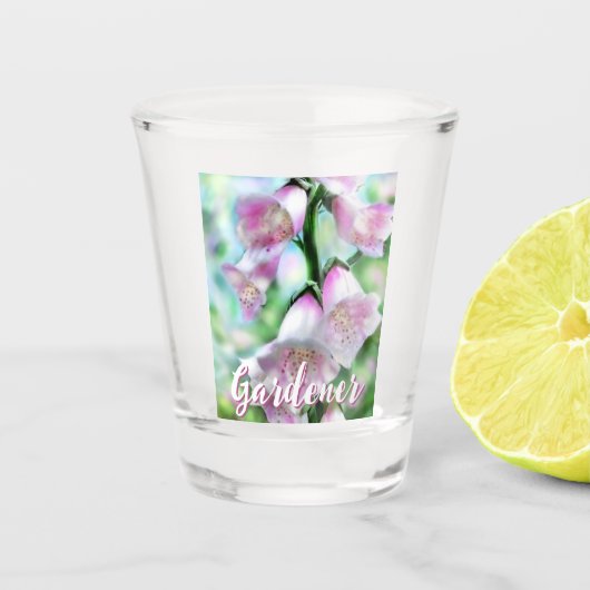 Foxglove Flowers Floral Pink Garden Personalized Schnapsglas (Vorderseite)
