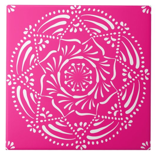 Foxglove Mandala Fliese (Vorderseite)