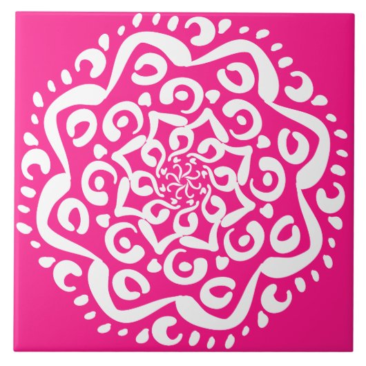 Foxglove Mandala Fliese (Vorderseite)