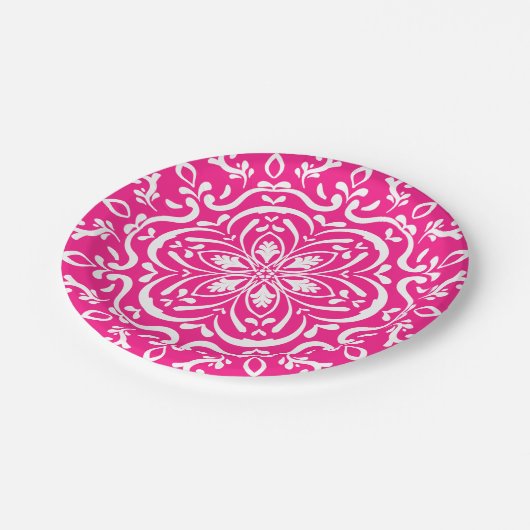 Foxglove Mandala Pappteller (Schrägansicht)