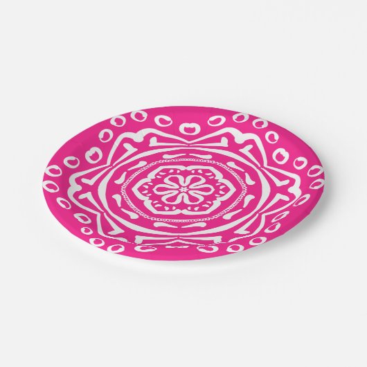 Foxglove Mandala Pappteller (Schrägansicht)