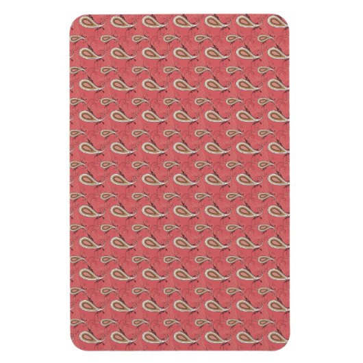 Foxglove Petal Paisley Pattern Magnet (Vertikal)