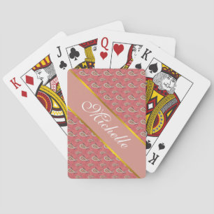 Foxglove Petal Paisley Pattern Spielkarten