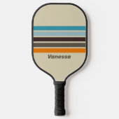 Foxglove Rust Across Striping mit Name Pickleball Schläger (Vorderseite)