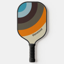 Foxglove Rust Circle Streifen mit Namen Pickleball Schläger