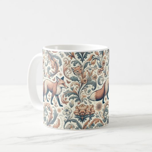 Foxglove Whispers: Viktorianische Eleganz in der N Kaffeetasse (Vorderseite Links)